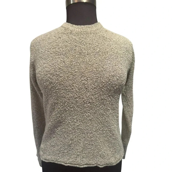 Columbia Women’s Cotton Sweater Charcoal Gray Rolled Cuffs And Hem Size: Medium - Picture 2 of 7